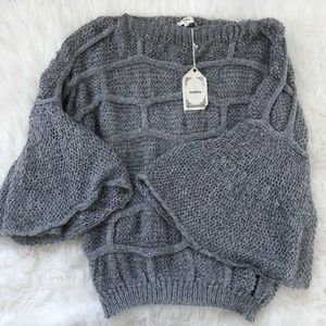 Off The Shoulder Gray Sweater